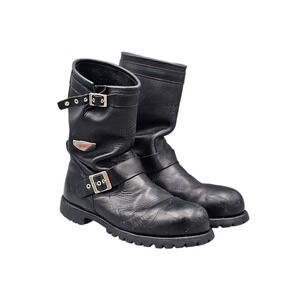 Red Wing Men's Size 12 D Black Leather Vibram Sole ASTM F2413-05 Engineer Boots